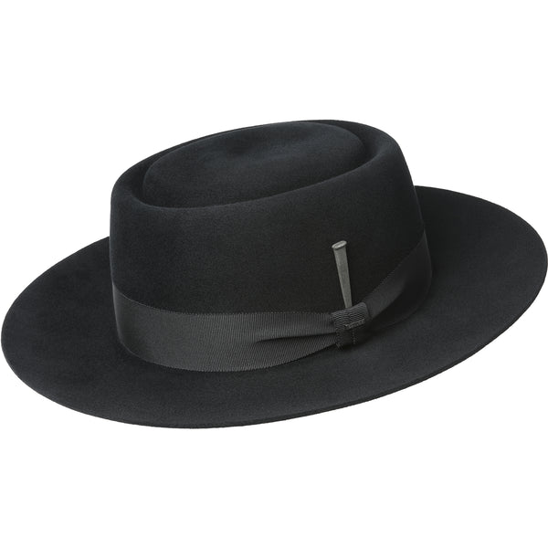 Walsh – Bailey Black Rounded Fur Like Pork Pie Hat