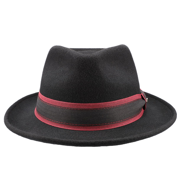 Scala Livingston Black Wool Felt Fedora Hat