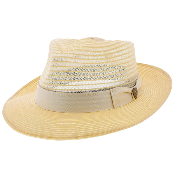 Dobbs Golden Coast Vented Milan Straw Fedora Hat