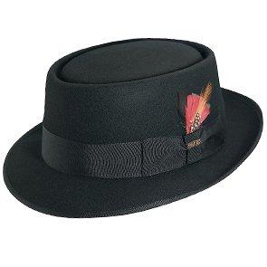 Legato – Scala WF509 Black Wool Felt Porkpie Hat