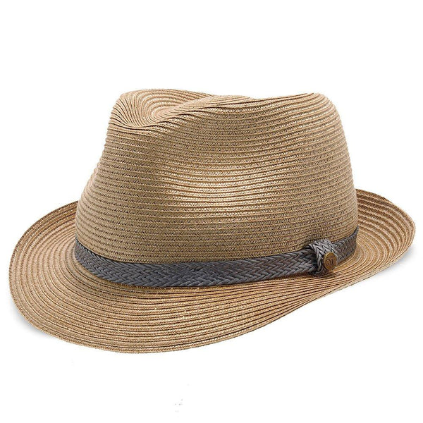 Sandbar – Walrus Hats Paper Braid Straw Fedora Hat w/ Grey Band