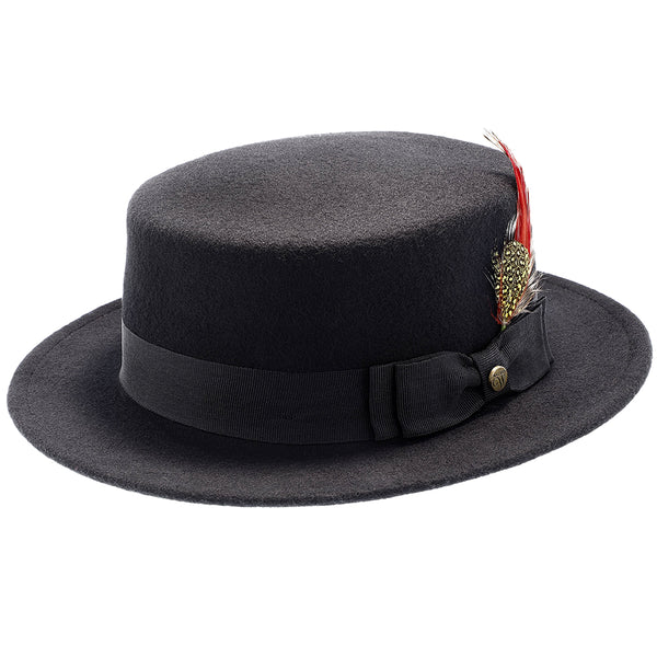 Whistler – Walrus Hats Black Wool Felt Pork Pie Hat – H7016