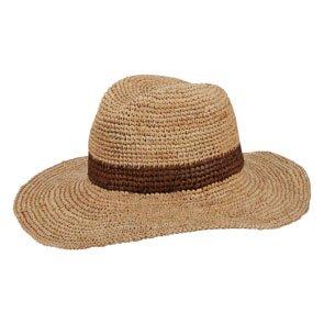 Stanton – Brooklyn Brown Crocheted Raffia Straw Safari Hat w/ Dyed Trim – BKN1526