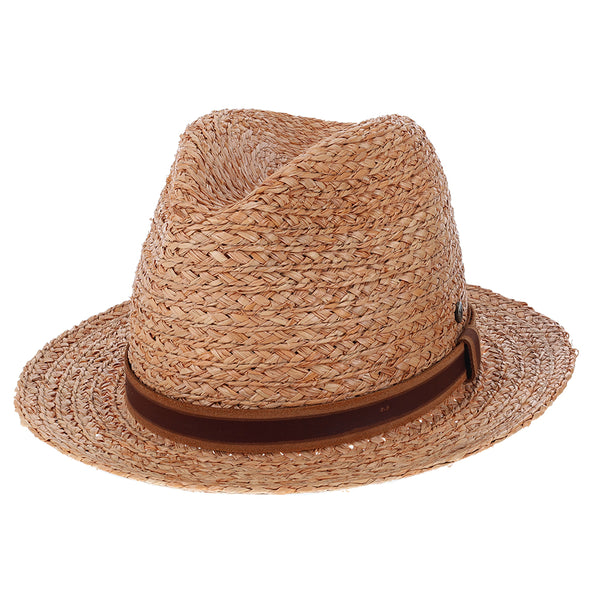 Paradise – Walrus Hats Natural Raffia Straw Fedora Hat w/ Braided Band