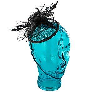 Jeanne Simmons Rose Black Sinamay Fascinator Hat