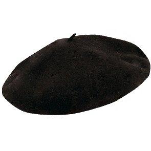 Basque France Black Wool French Beret Hat – 10″- Made in France