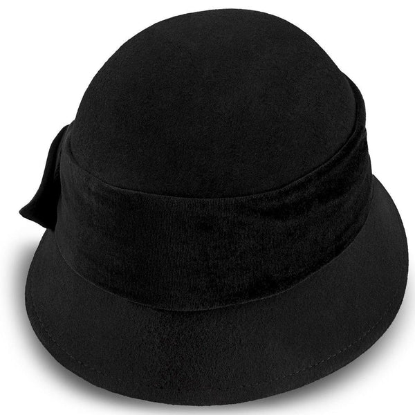 Starling – Walrus Hats Black Wool Felt Cloche Hat – H7017