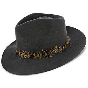 Messenger – Walrus Hats Grey Center Dent Wool Felt Fedora Hat