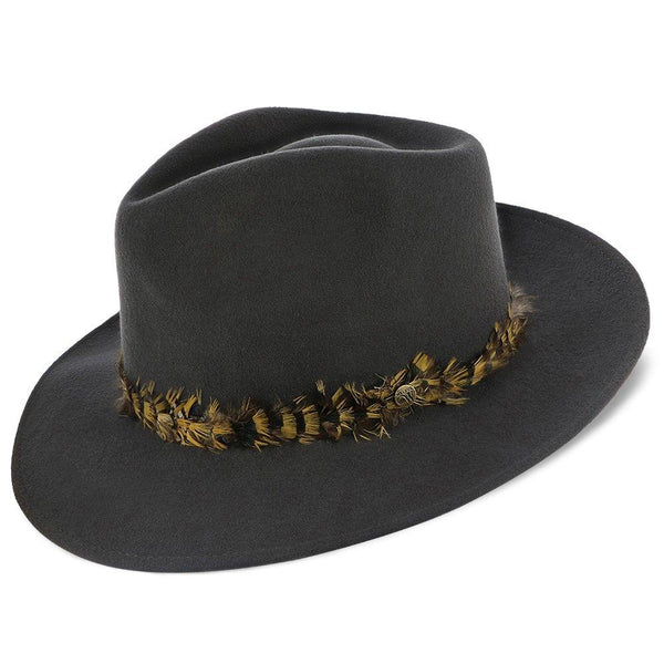 Messenger – Walrus Hats Grey Center Dent Wool Felt Fedora Hat