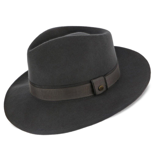 Tampa – Walrus Hats Grey Center Dent Wool Felt Fedora Hat