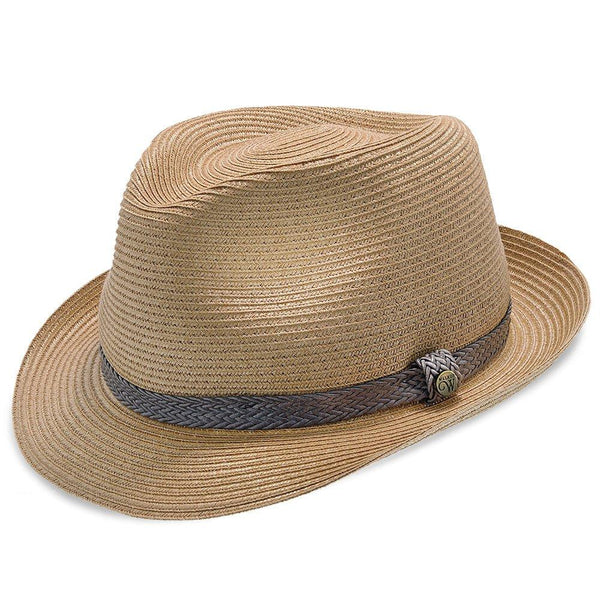 Sandbar – Walrus Hats Paper Braid Straw Fedora Hat w/ Grey Band