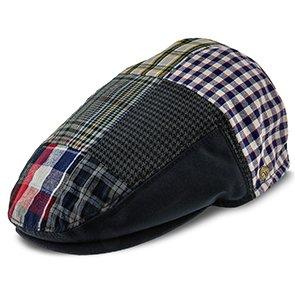 Patchwork – Walrus Hats Navy Plaid Patchwork Polyester Kids Ivy Cap (Toddler, Boys, Youth)