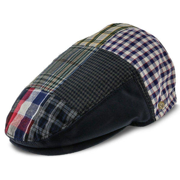 Patchwork – Walrus Hats Navy Plaid Patchwork Polyester Kids Ivy Cap (Toddler, Boys, Youth)