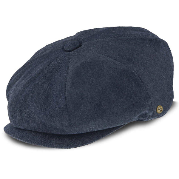 Denim Eight – Walrus Hats Navy Cotton 8 Panel Newsboy Cap