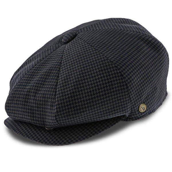 Oxford – Walrus Hats Navy/Green Houndstooth Polyester 8 Panel Newsboy Cap