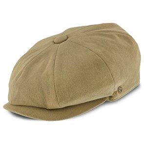 Beckham – Walrus Hats Tan Cotton 8 Panel Newsboy Cap